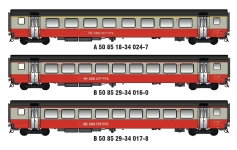L.S. Models MW2109-1DC - H0 - 3-tlg. Set Personenwagen Airport Express, SBB, Ep. IV